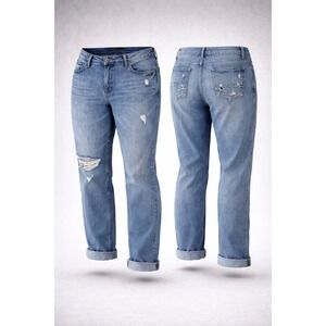 Silver Jeans Co Boyfriend Distressed Medium Wash Jeans W27107SSX283 SZ 18/27